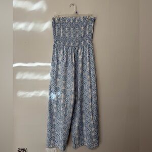 Blue Patterned Women's Jumpsuit